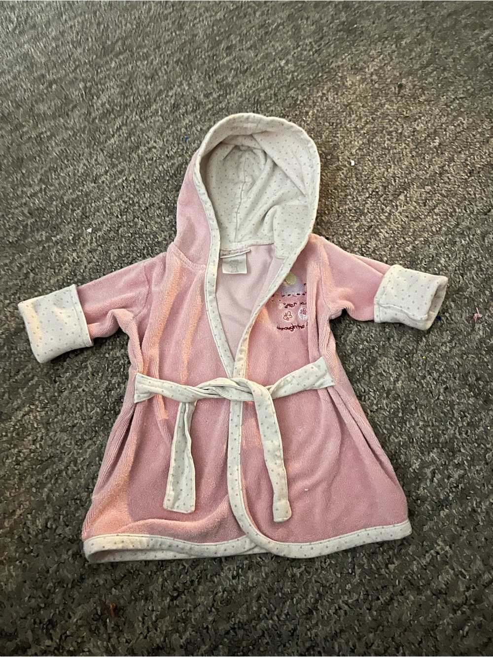 Cozy Pink Hooded Kids Robe with Polka-Trim